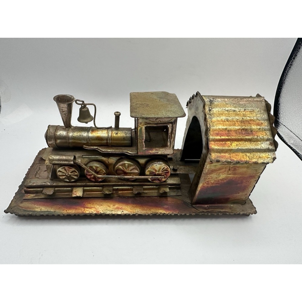 Vtg Tin Chattanooga Choo Choo Copper‎ Music Box Train Station Works